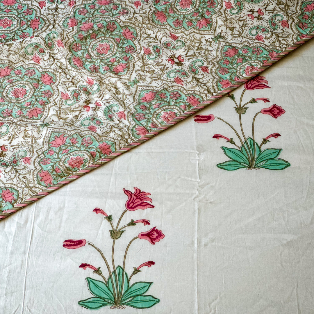 Magnolia Hand Block Printed Reversible Dohar