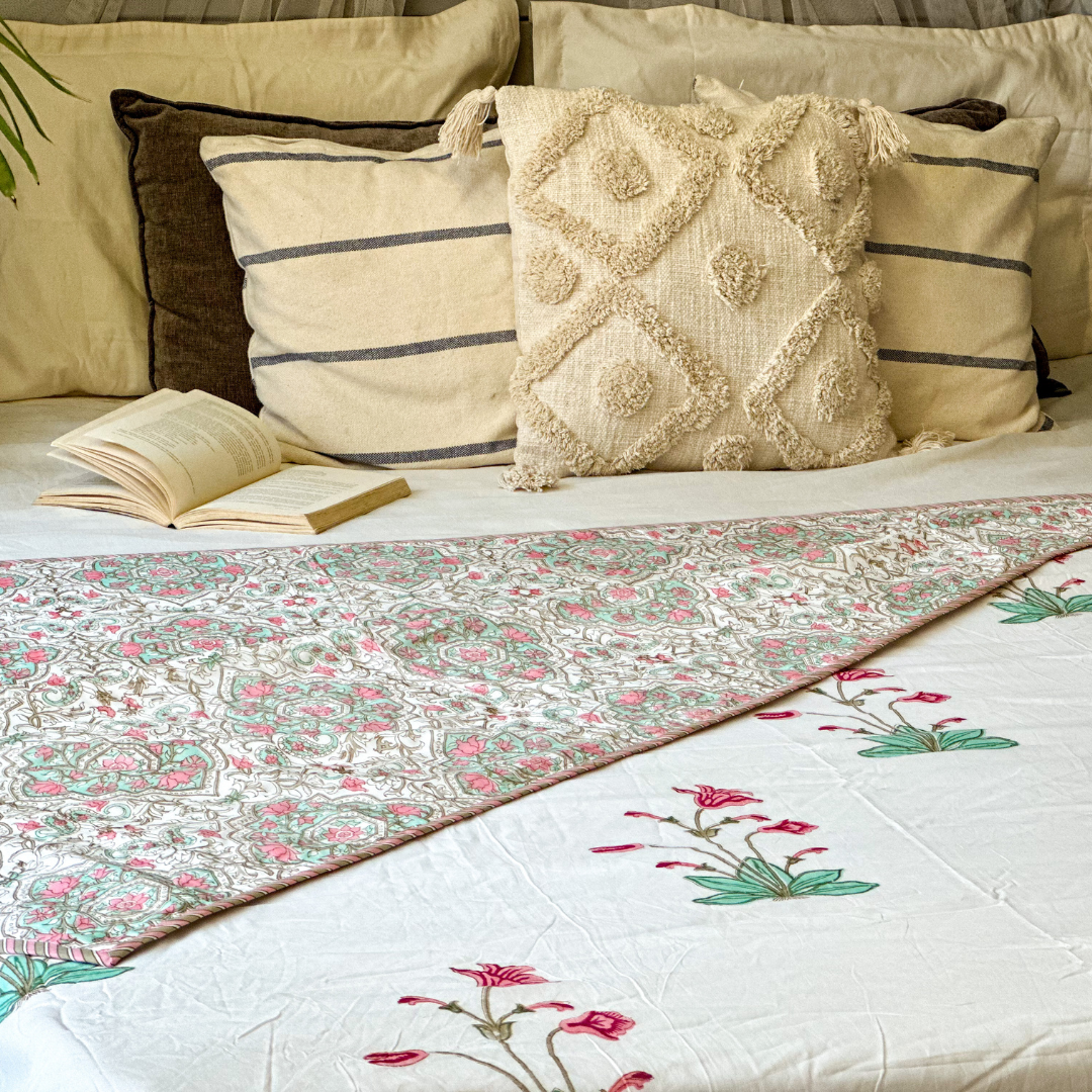 Magnolia Hand Block Printed Reversible Dohar