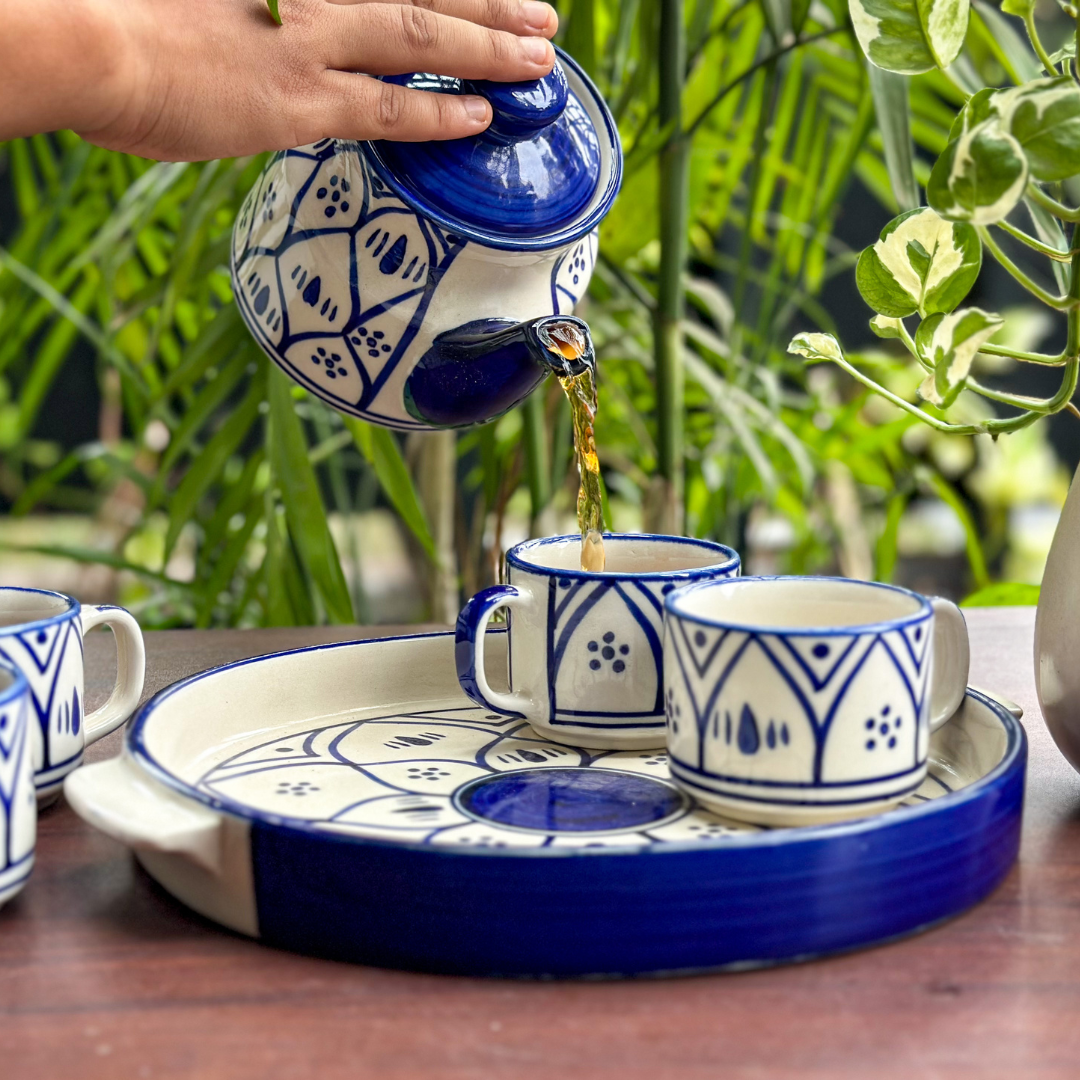 Blue Mandala Tea Cup Set