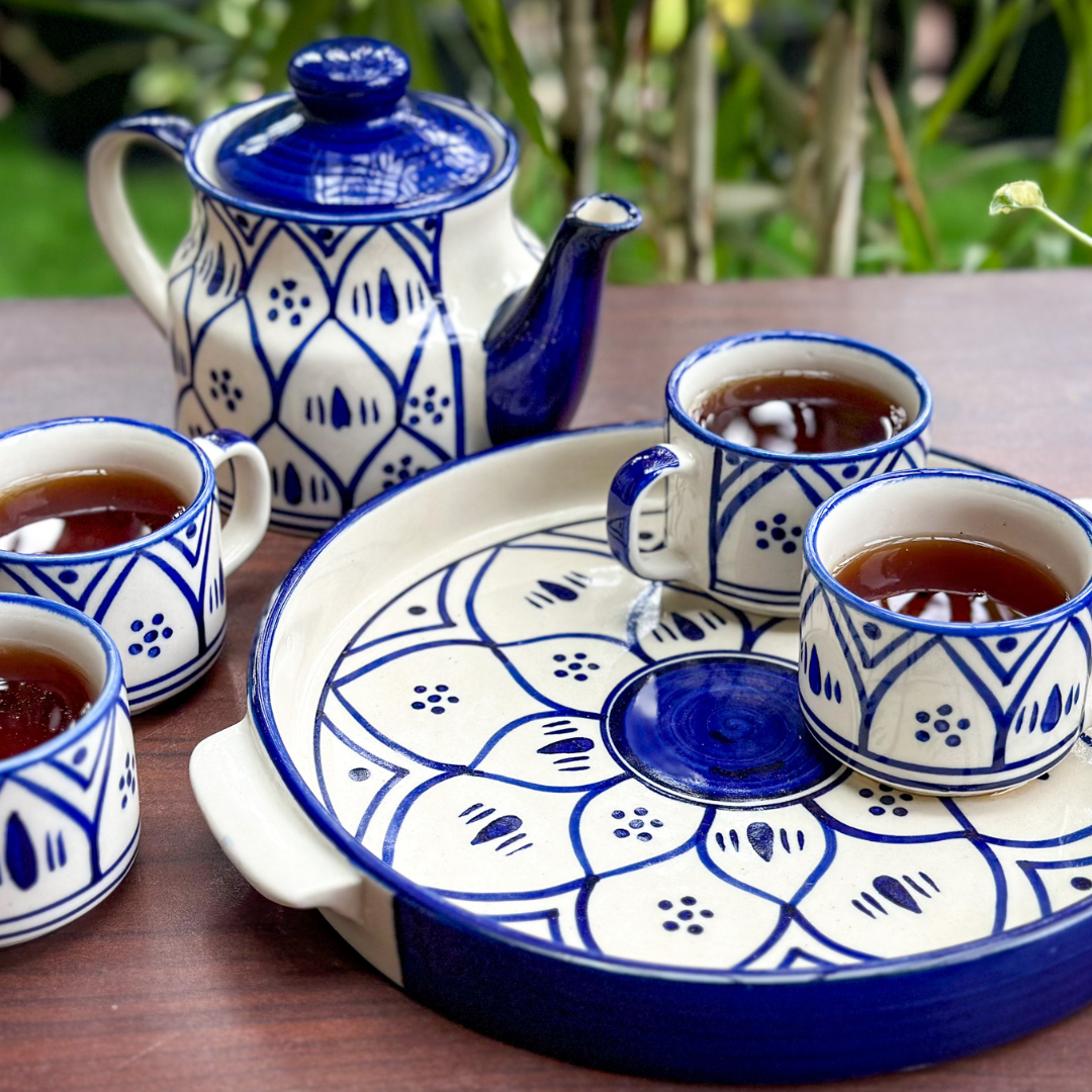 Blue Mandala Tea Cup Set