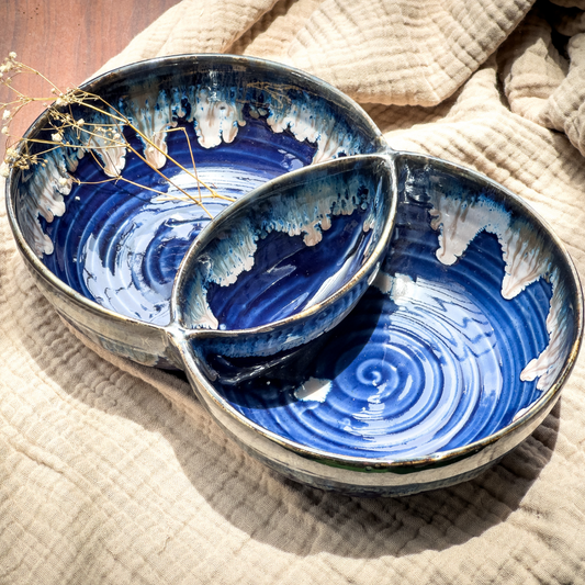 Ceramic Chip and Dip Bowl