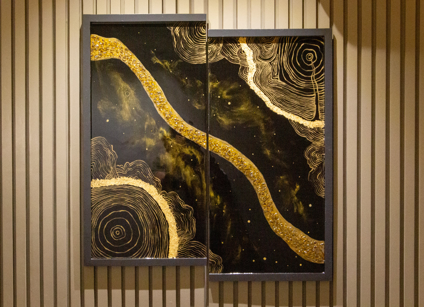 Resin Black Geode Artwork