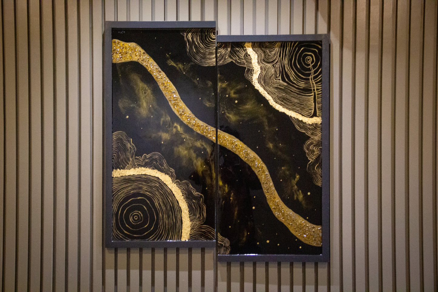 Resin Black Geode Artwork