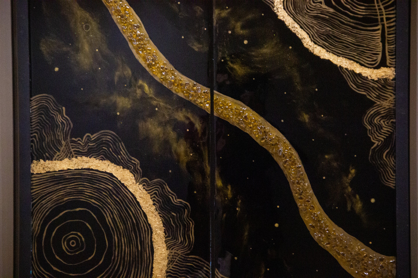 Resin Black Geode Artwork