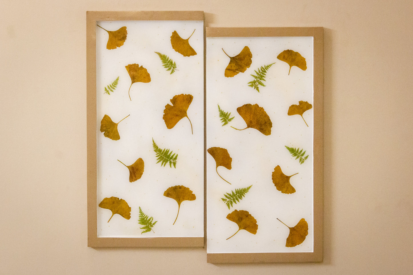 Ginkgo Biloba & Ferns Resin Artwork