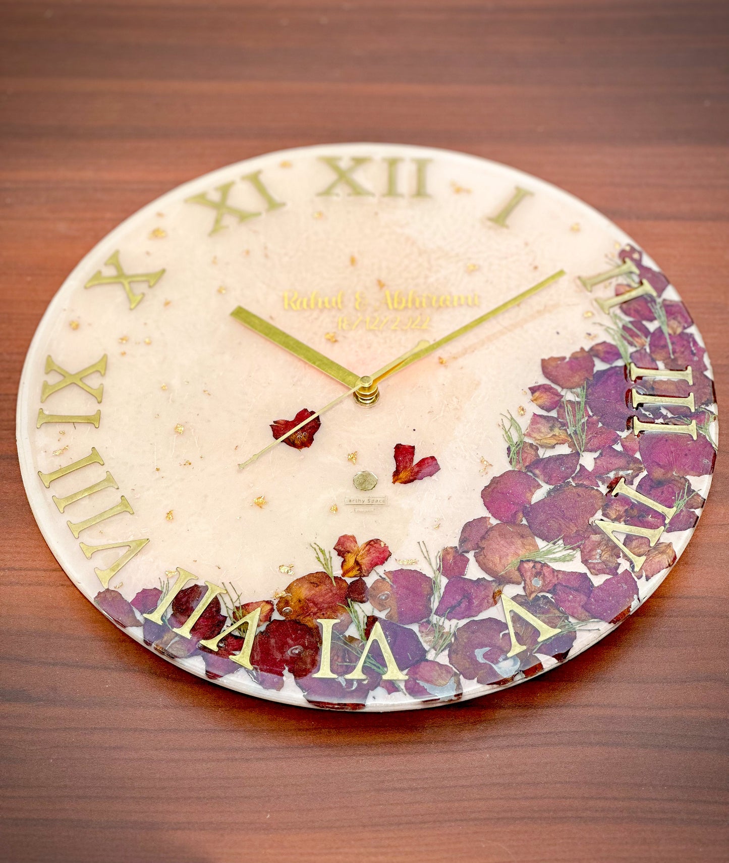Floral Resin Wall Clock