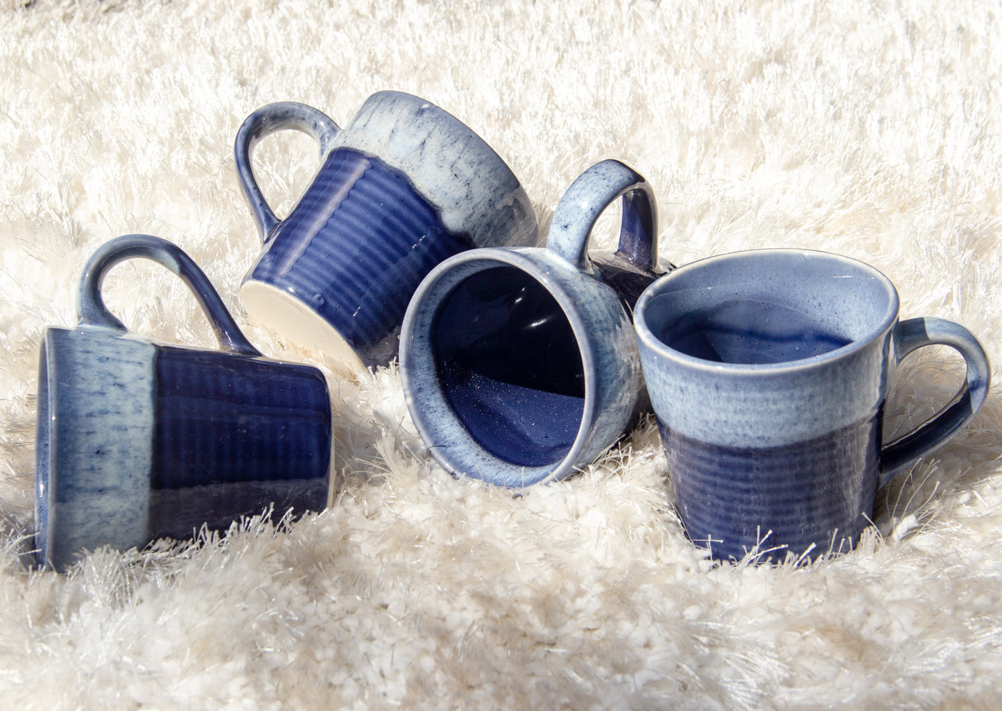 Ocean Blue Ceramic Mugs