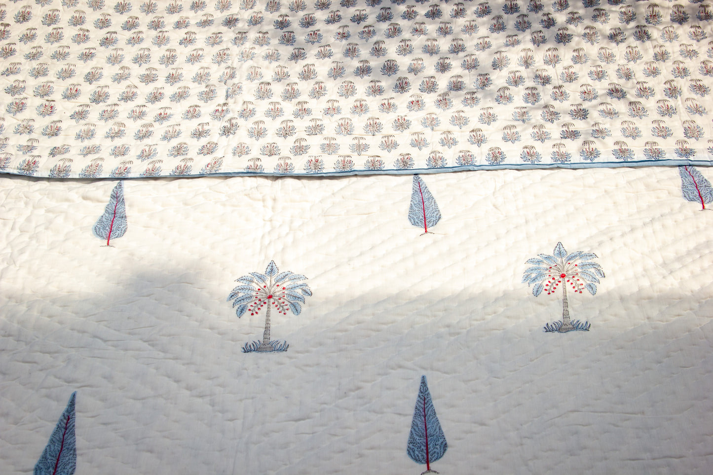 Cedar Hand Block Printed Reversible Quilts