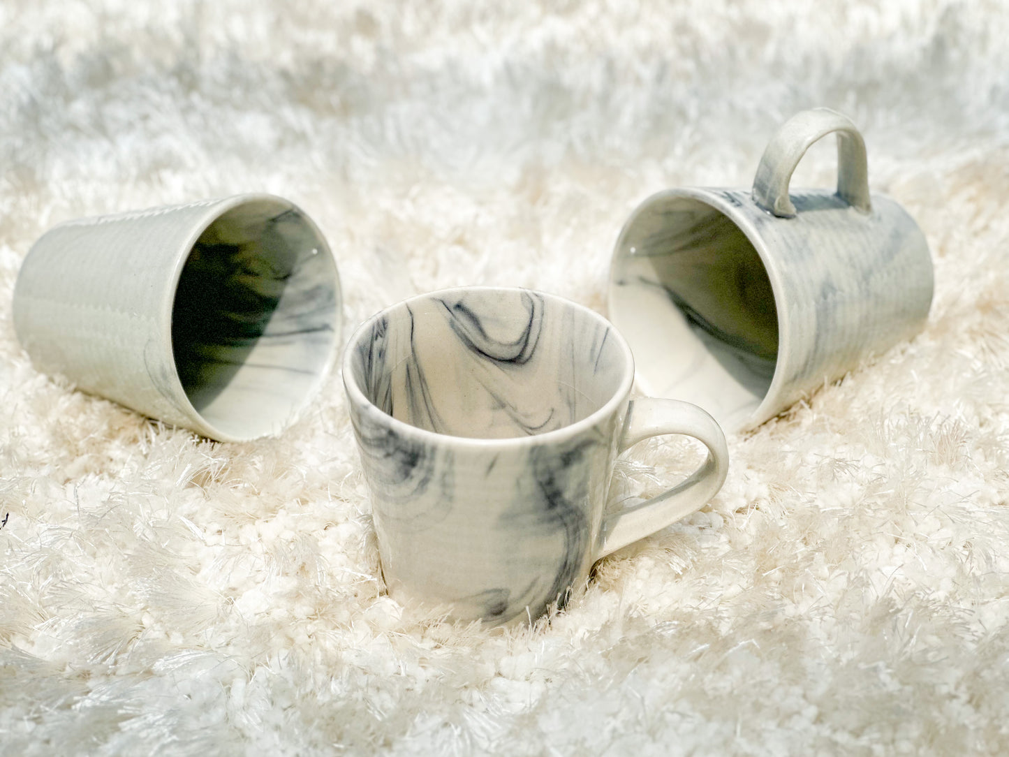 Black And White Stroke Ceramic Mugs