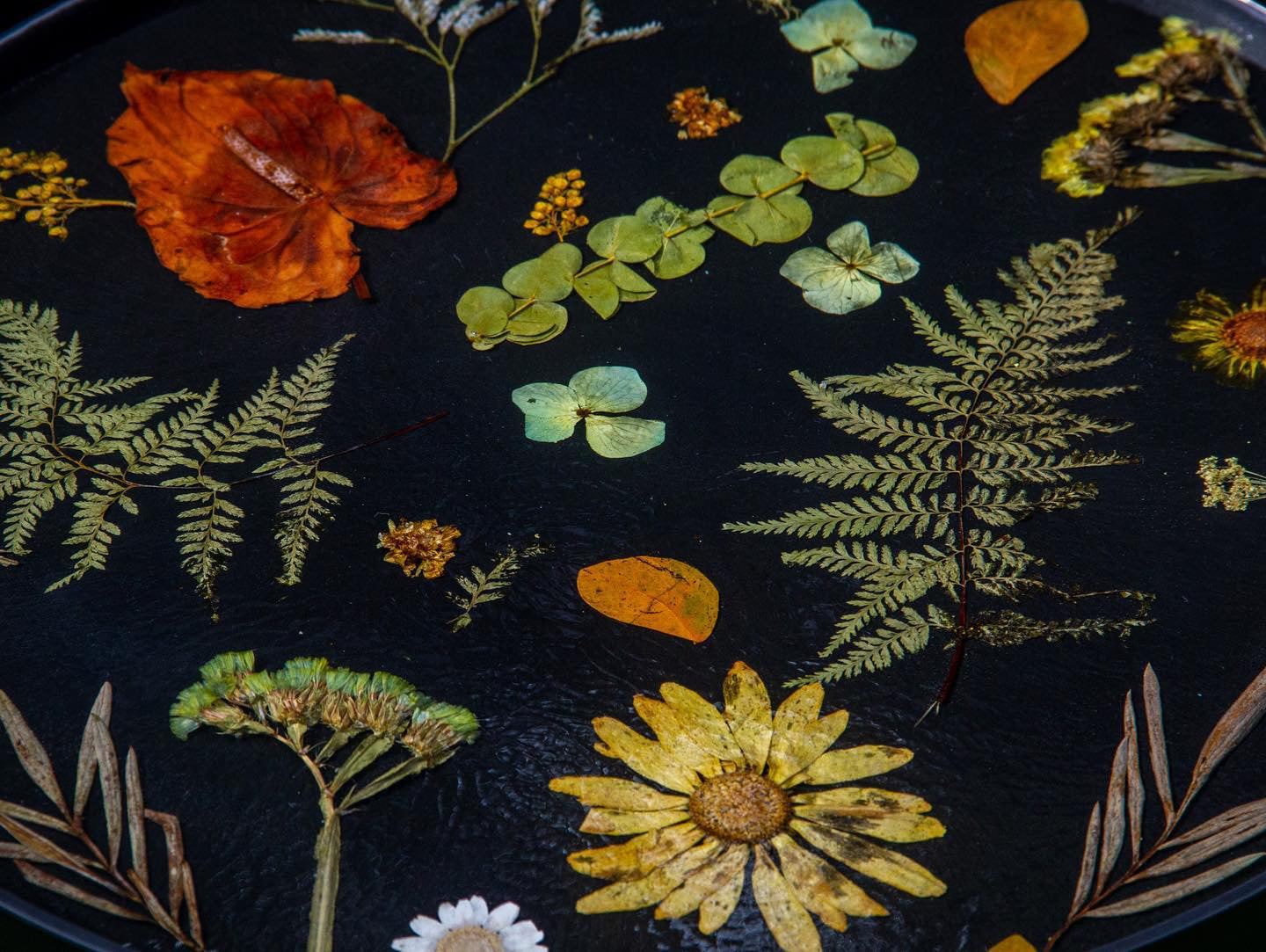 Floral Resin Side Table