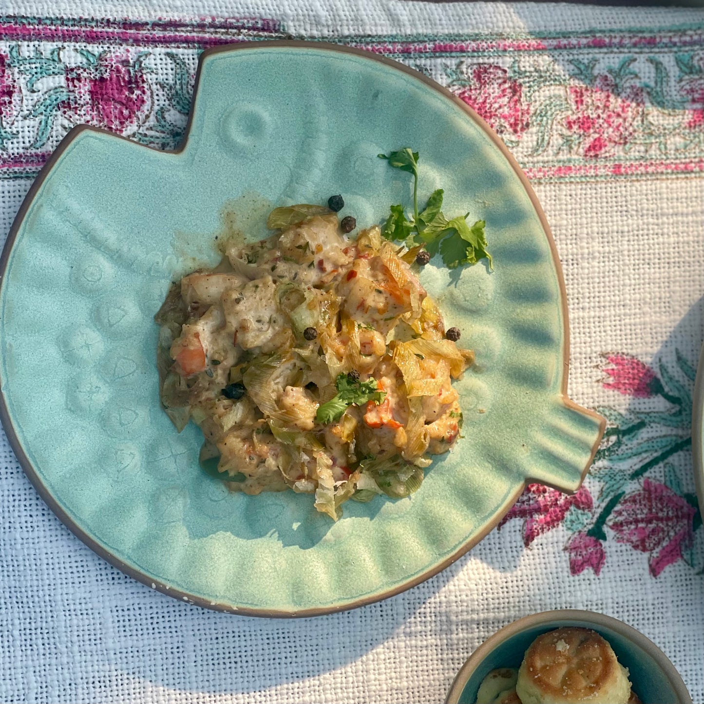 Rustic Green Ceramic Dinner Set