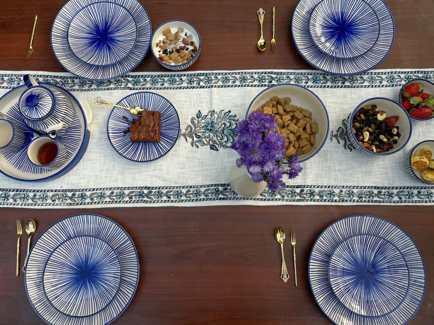 Blue String Ceramic Dinner Set