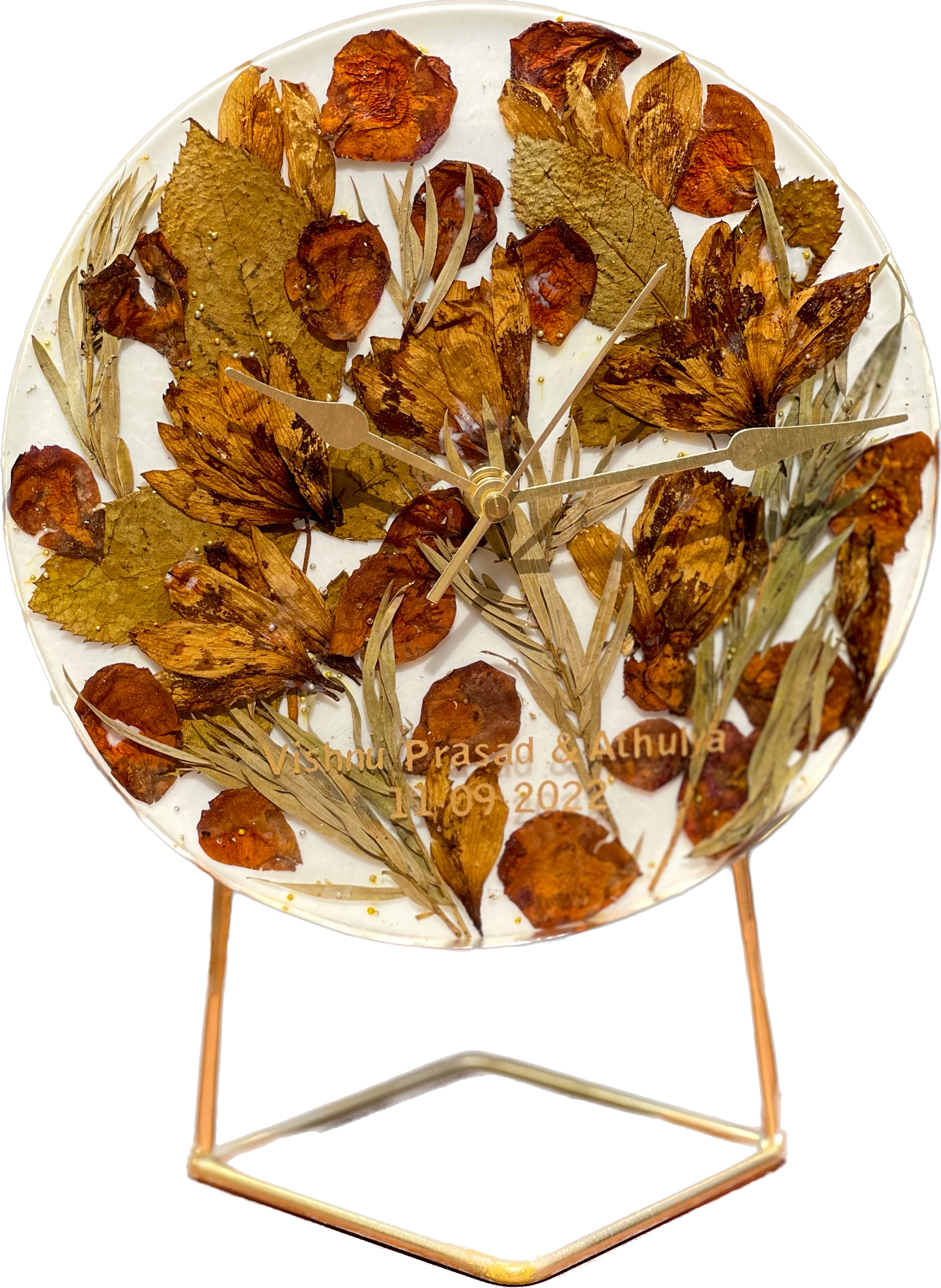 Floral Resin Table Clock