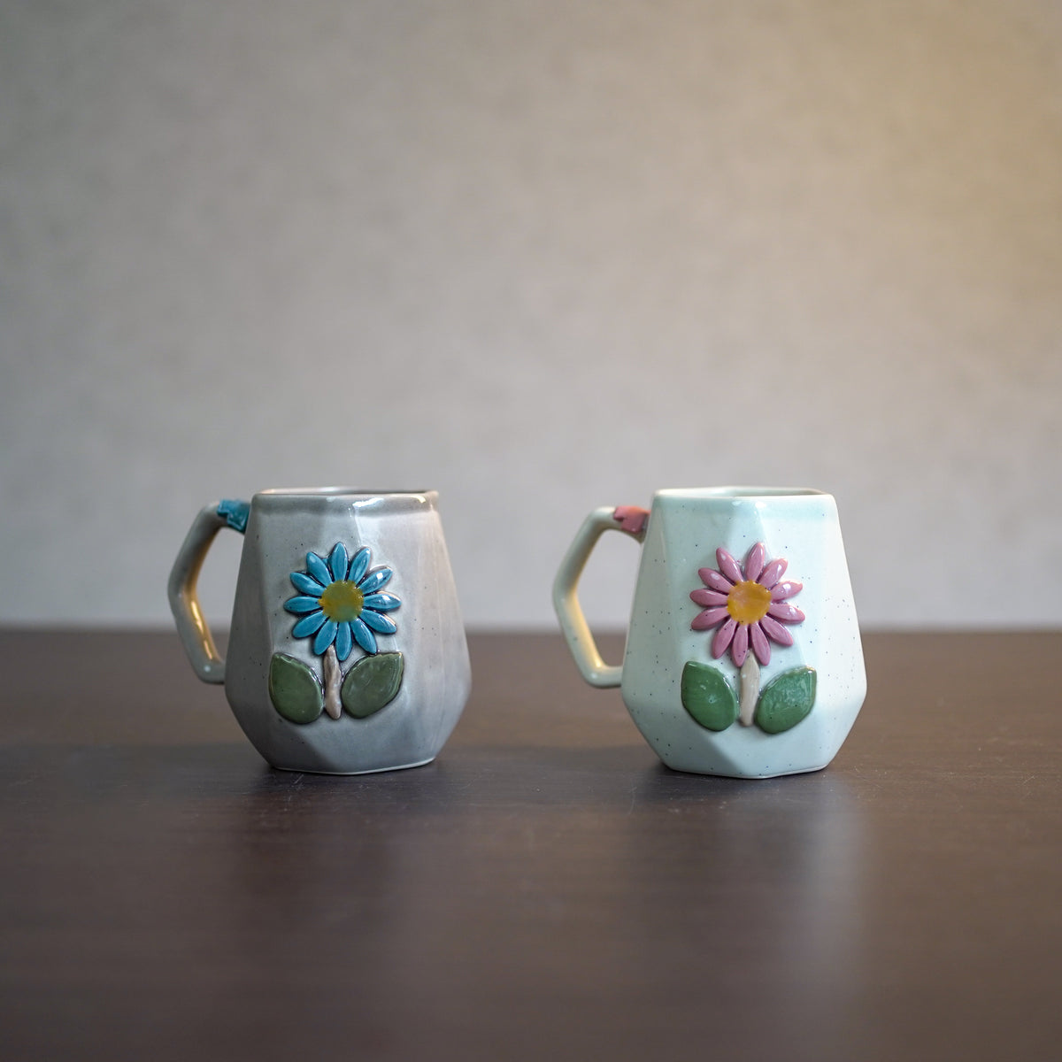 Grey Flora Coffee Mugs