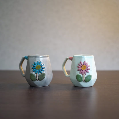 Grey Flora Coffee Mugs