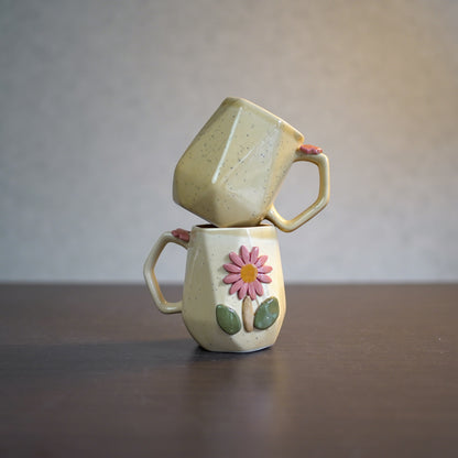 Yellow Flora Coffee Mugs