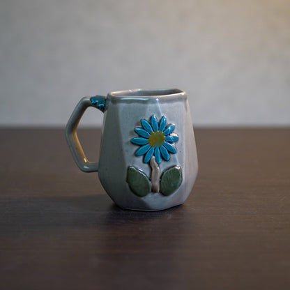 Grey Flora Coffee Mugs