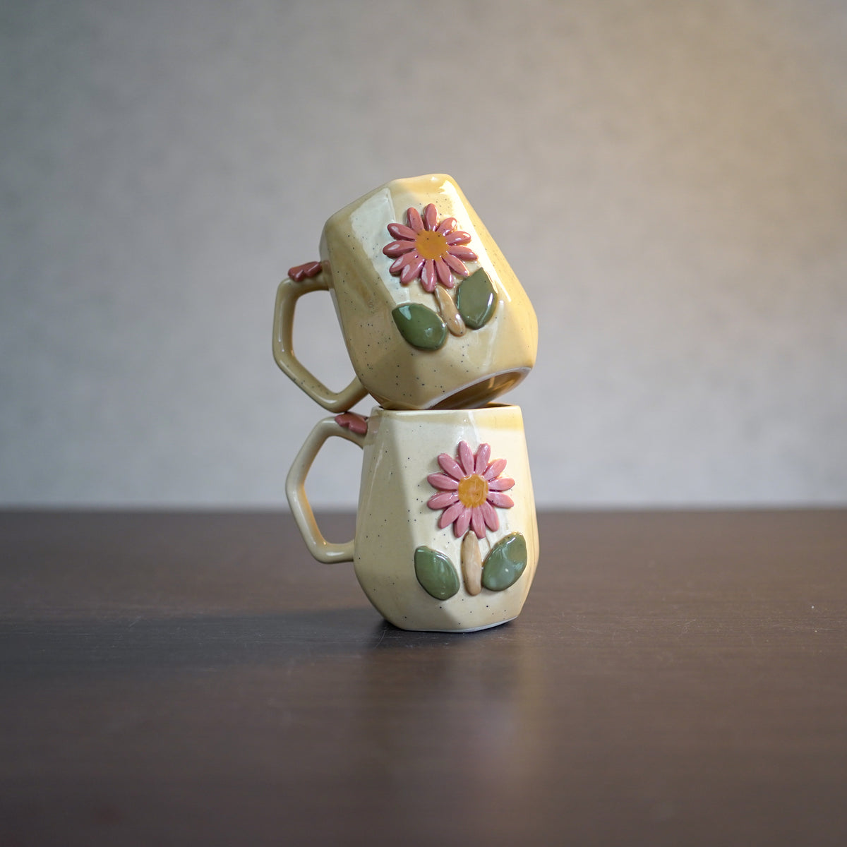 Yellow Flora Coffee Mugs