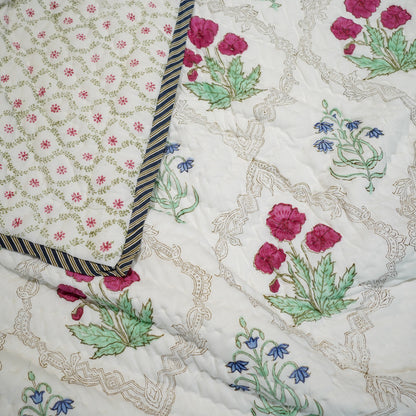 Reversible Single Quilt - Dahila jaal