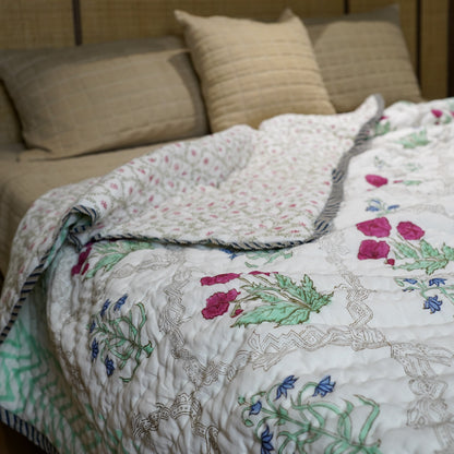 Reversible Single Quilt - Dahila jaal
