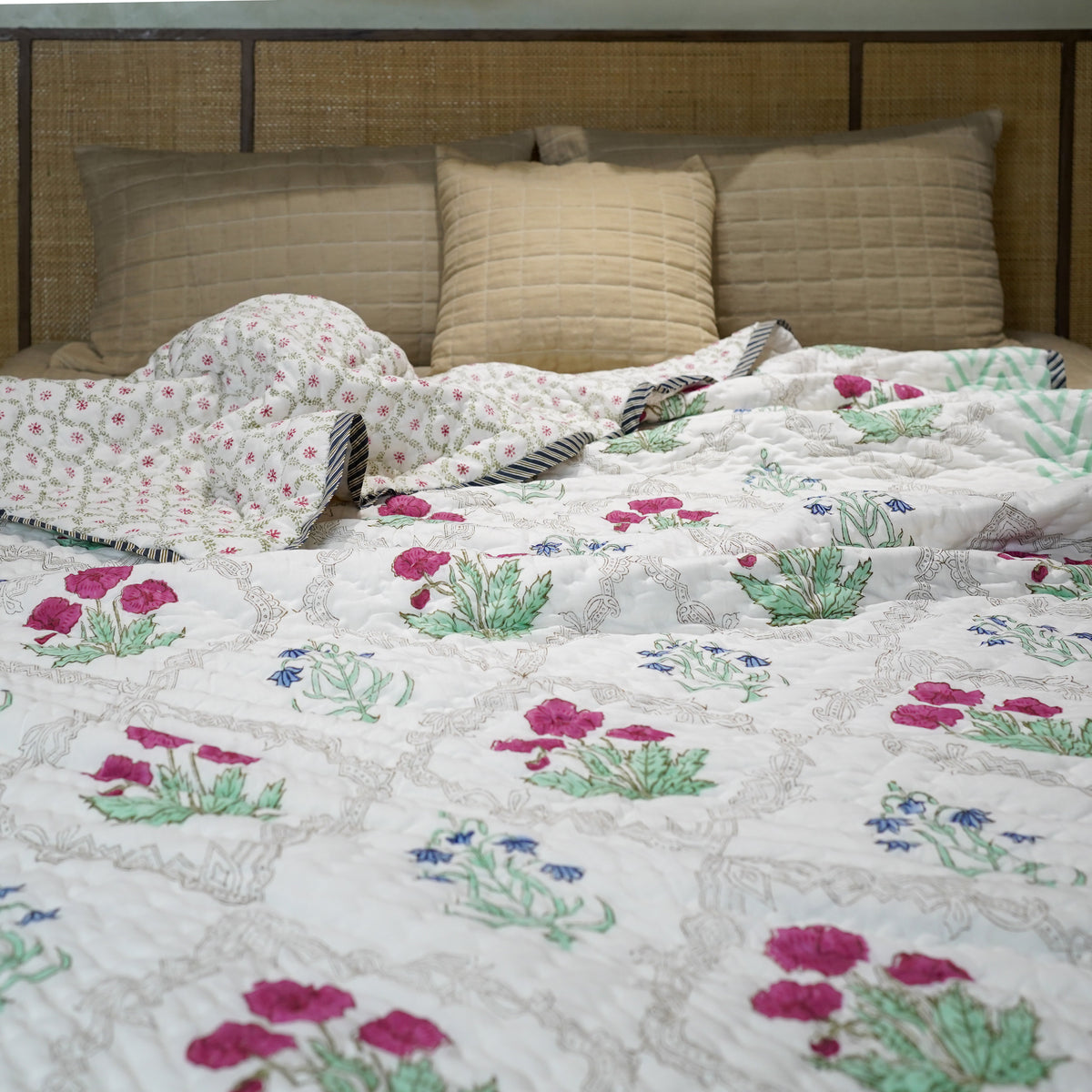 Reversible Single Quilt - Dahila jaal