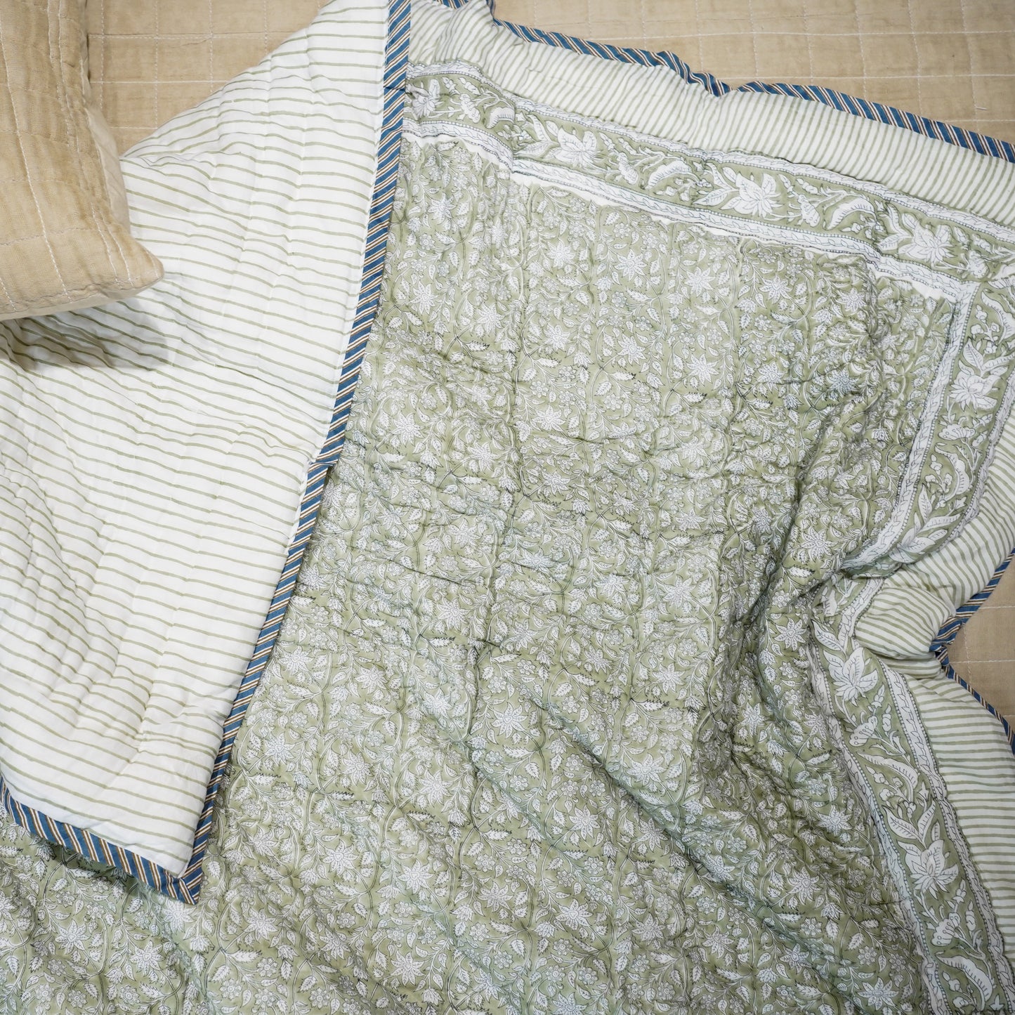 Reversible Single Quilt - Sage