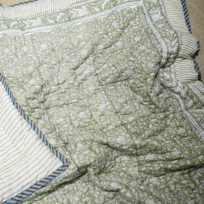 Reversible Single Quilt - Sage