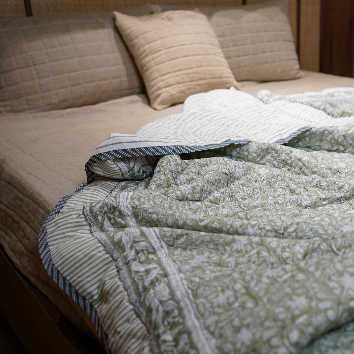 Reversible Single Quilt - Sage