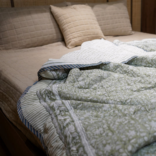 Reversible Single Quilt - Sage