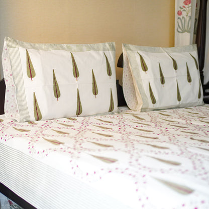 Cypress jaal handblocked Bedsheet king