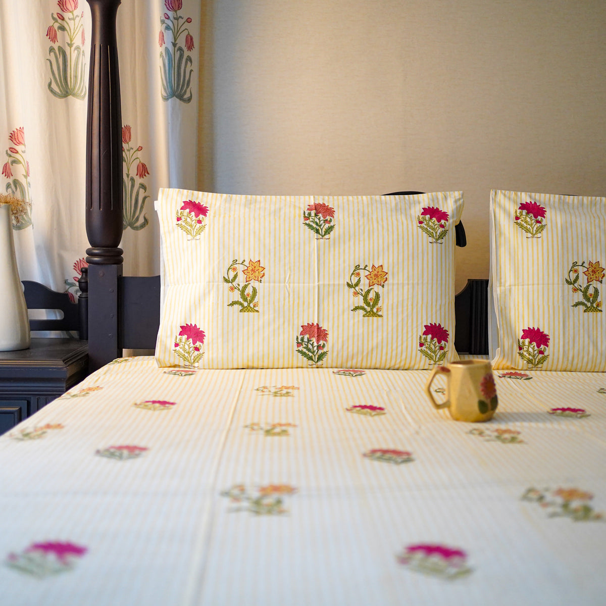 Marigold Lane handblocked Bedsheet king