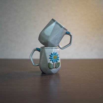 Grey Flora Coffee Mugs