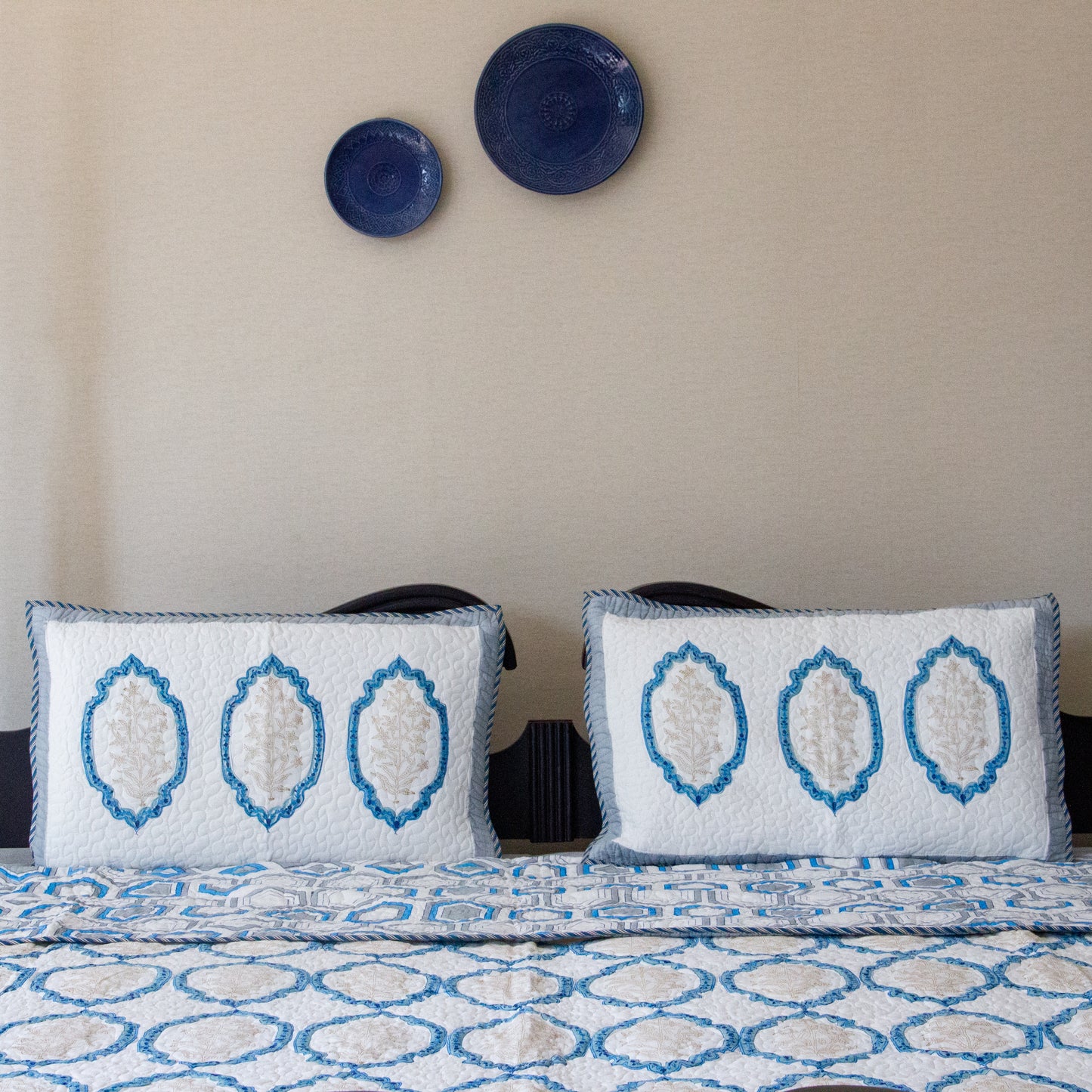 Blue Mahal Quilted Bedspread