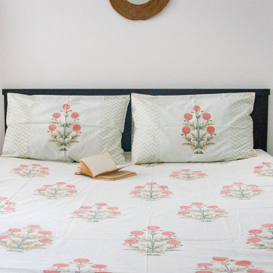Amaranthus Hand Block Printed Bed Sheets