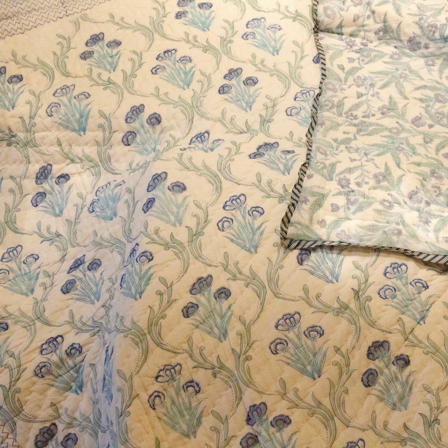 Blue Gardenia Reversible Quilt