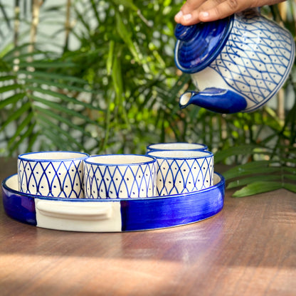 Blue Mandala Tea Cup Set