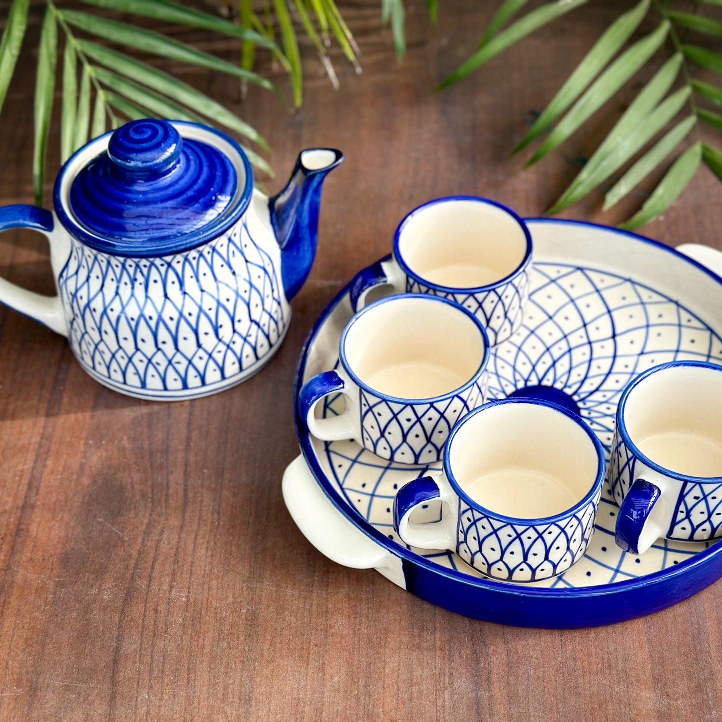 Blue Mandala Tea Cup Set