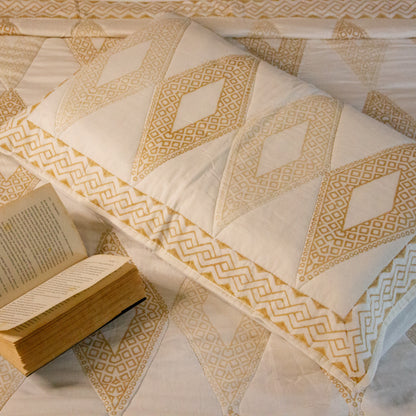 Diamonds Geometric Handblock Printed Bedcover