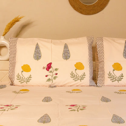 Marigold Hand Block Printed Bed Sheets