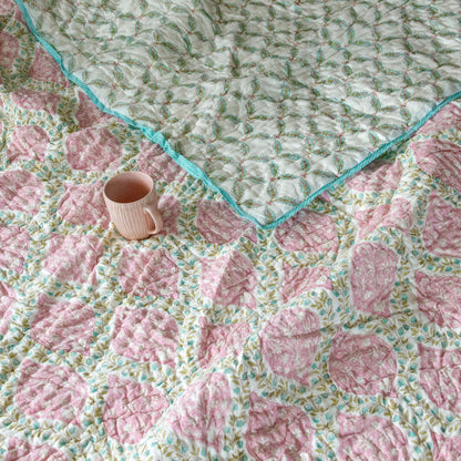 Pink Floris Reversible Quilt