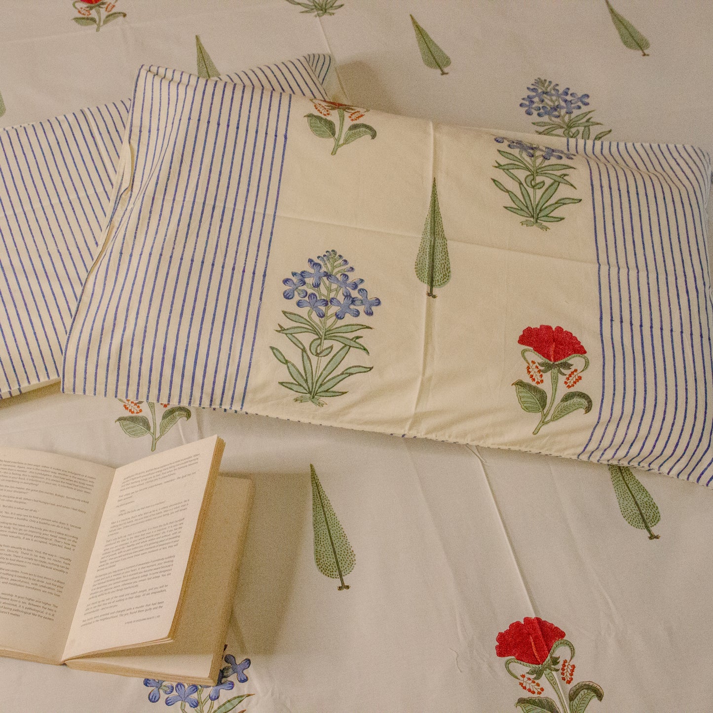 Amaryllis Hand Block Printed Bed Sheets