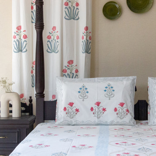 Tulip Tapestry Hand Block Printed Bed Sheet