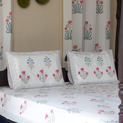 Tulip Tapestry Hand Block Printed Bed Sheet