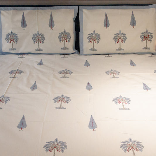 Cedar Handblock Print Bedsheet