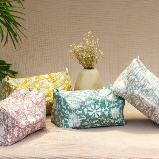 Hand block Printed Toiletry Pouches
