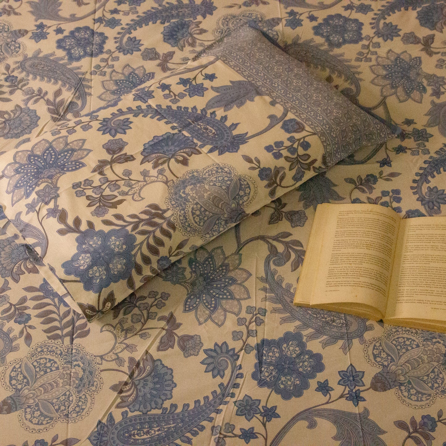Floral Blue Printed Bed Sheets