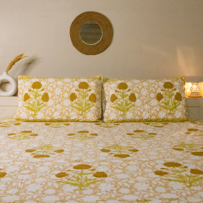 Yellow Daisy Printed Bed Sheets