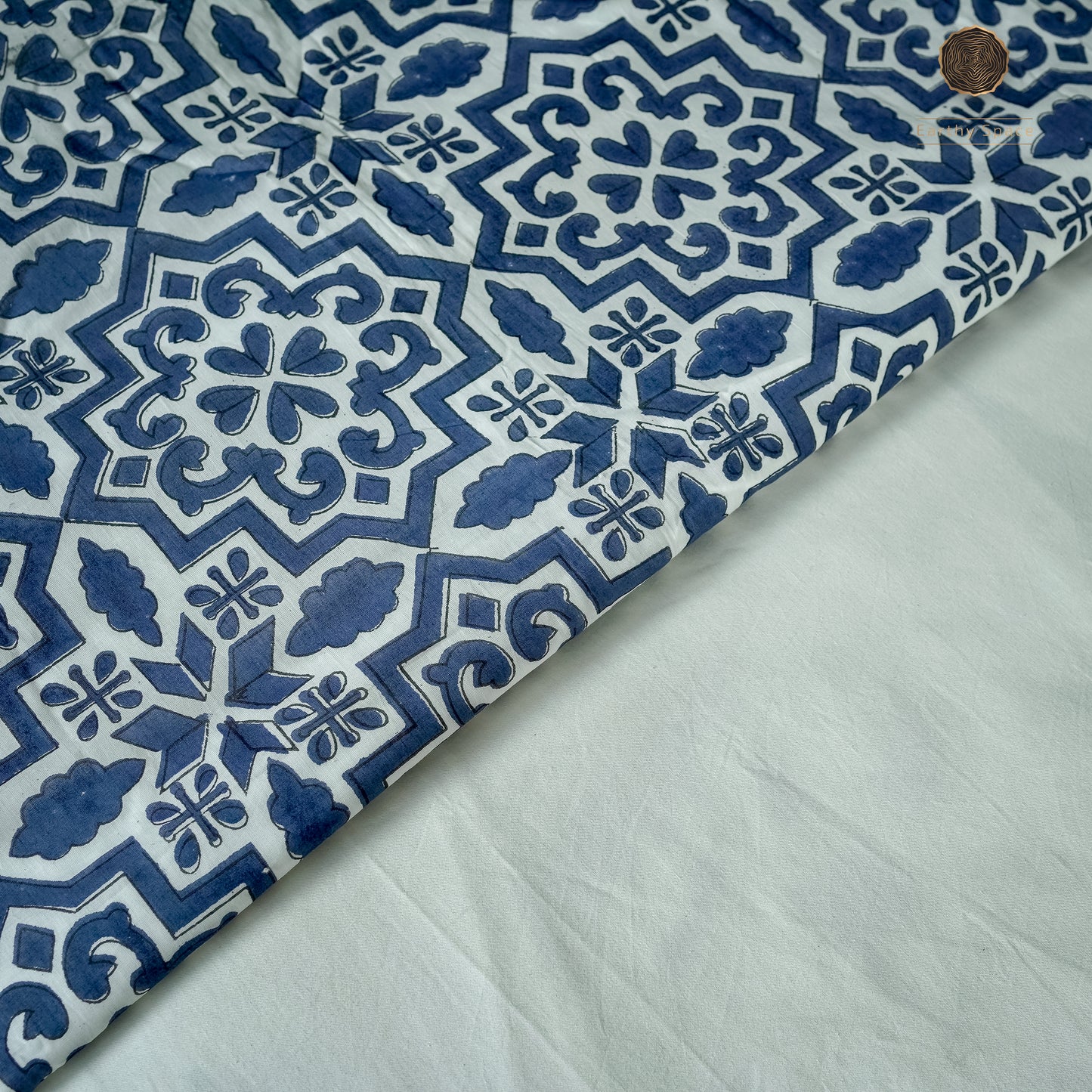 Zen Blue Hand Block Printed Reversible Dohar
