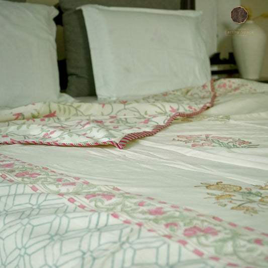 Evergreen Hand Block Printed Reversible Dohar