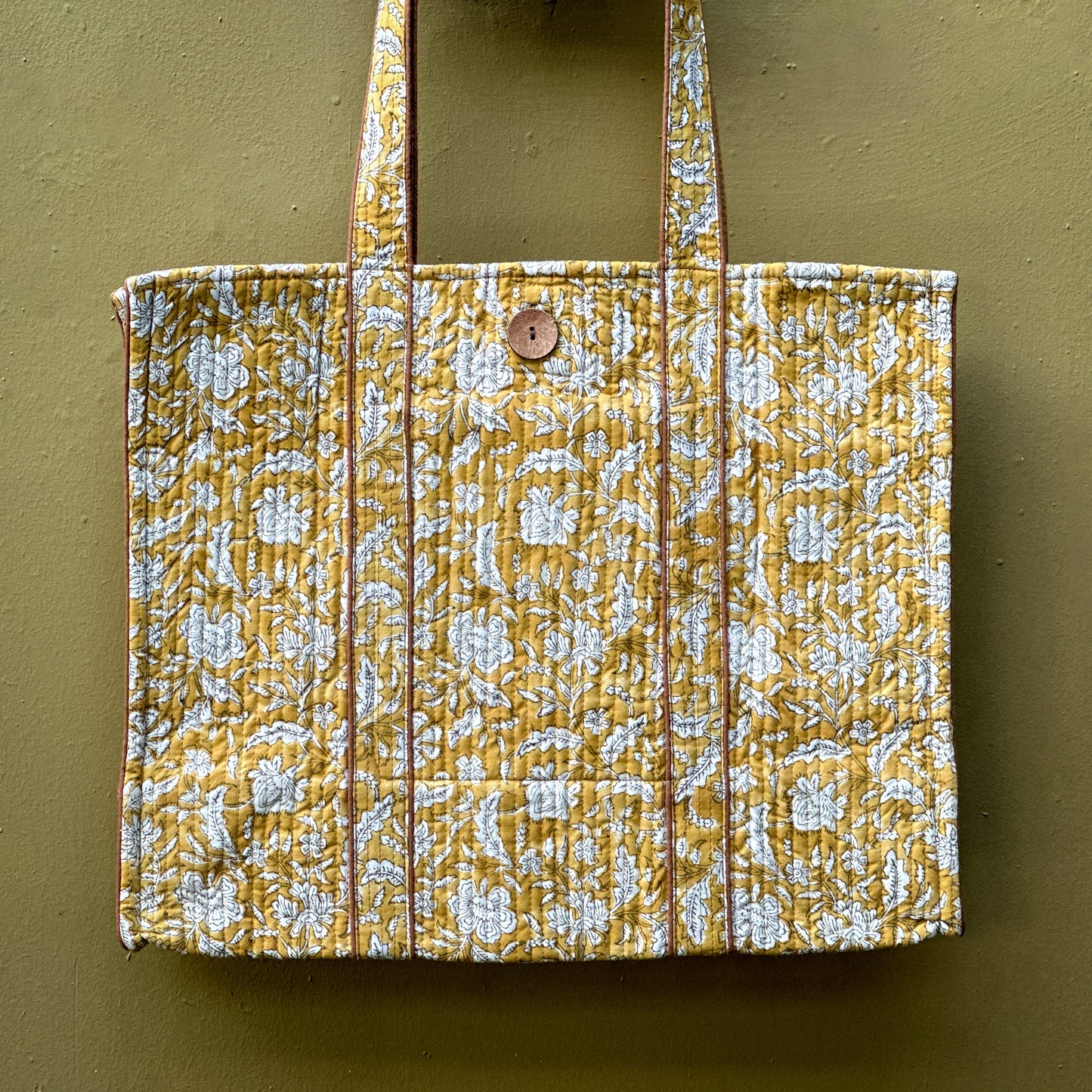 Morning Glory - Hand block Printed Tote Bag